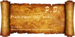 Puchinger Dávid névjegykártya
